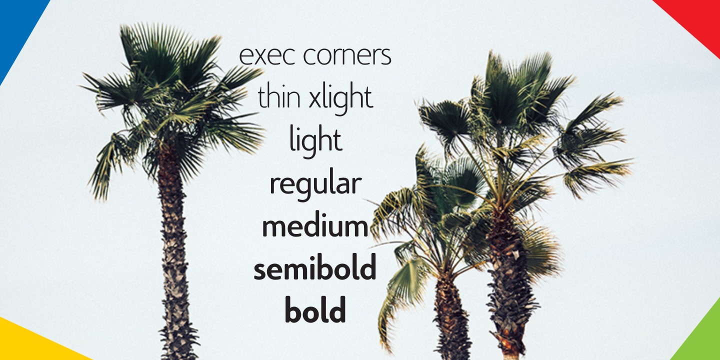 Exec Corners Regular Font preview